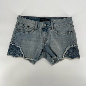 Aeropostale Cut Off Distressed Embroidered Jean Shorts Size 00 Women’s